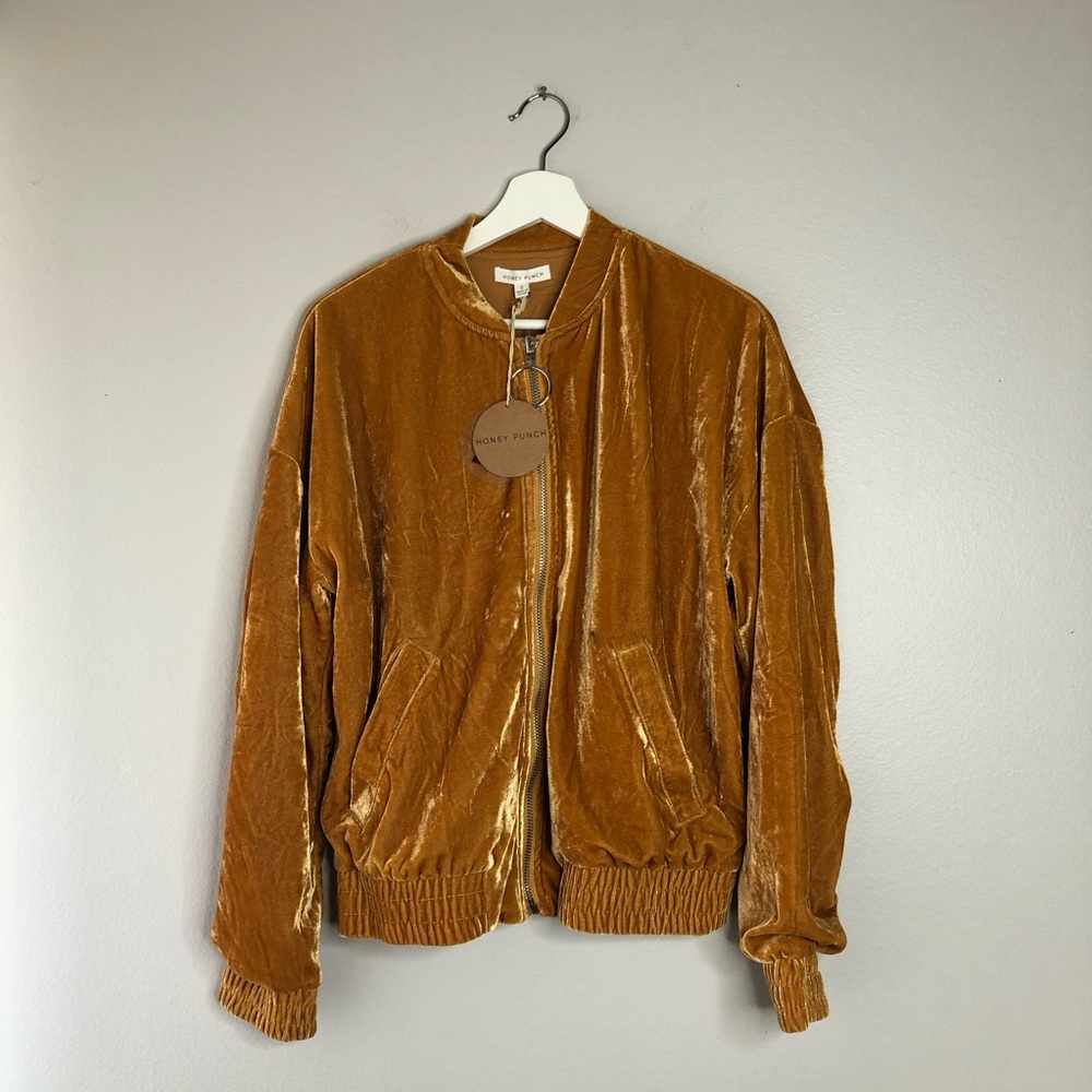 Honey Punch Velvet Bomber Jacket - Picture 5 of 7